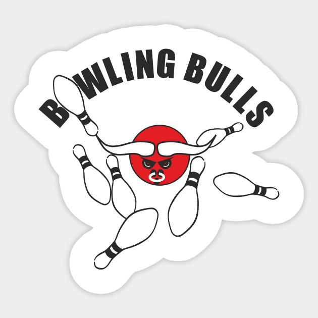 BOWLING BULLS (black) Sticker by aceofspace